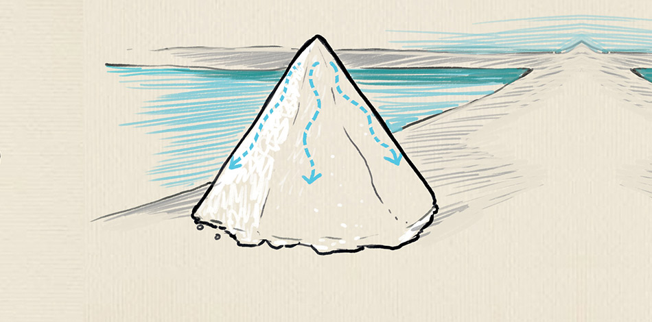 Séchage des pyramides de gros sel illustration